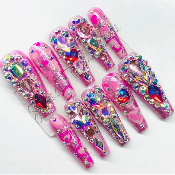 SPARKLE ❤️- LONG BALLERINA PRESS ON NAILS - Picture 9 of 11